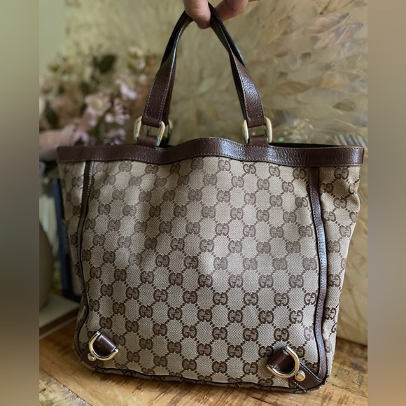 GUCCI Jackie GG Monogram Canvas D-ring Hobo Medium Handbag or Tote - Picture 9 of 10